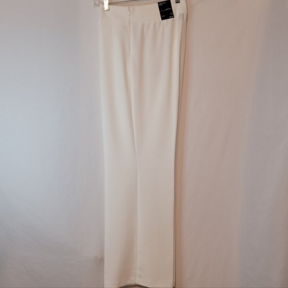 𝅺INC White Side Zip High Rise Wide Leg Crepe Pants - Picture 1 of 9